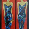 Twee Gezusters II  - 2006 * Acryl op doek paneel - 40x25