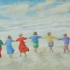 Kinderen aan strand - 2007 * Acryl op doek - 30x40