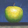 Groene appel op muur - 2007 * Acryl op doek - 30x40