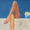 Benen op muur - 2008 * Gemengde Techniek op doek - 40x30