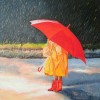 Kind met rode plu I - 2006 * Acryl op doek/3D - 40x40