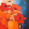 Vaas met rode papavers - 2006 * Acryl op doek - 70x50