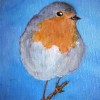 Roodborstje IV - 2008 * Acryl op doek/3D - 12x10