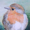 Roodborstje VIII - 2009 * Acryl op doek 3D - 12x10