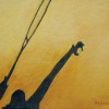 Me and my shadow - Tennis - 2006 * Gemengde   techniek op paneel - 30x40