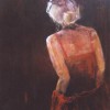 Vrouw met rode stola - 2004 * Acryl op doek - 80x60