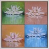 Waterlelie in 4 kleuren - 2008 * Acryl op doek - 40x40
