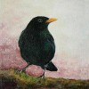 Zwarte Merel II - 2008 * Acryl op doek/3D - 12x10
