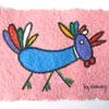 Blauwe Vogel - 2008 * Acryl op handgeschept papier - 7x10
