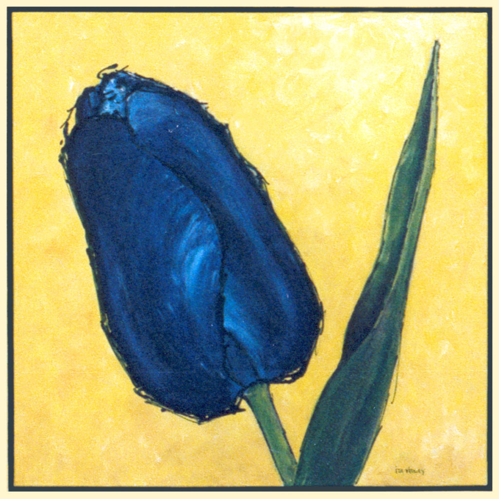 Blauwe Tulp - Acryl op doek